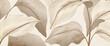 © VectorART - Abstract botanical art background with tropical leaves in hand drawn line style. Modern style plant banner for decor, print, postcard, wallpaper, cover, interior, packaging.