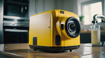 Poster - yellow camera on counter