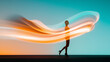 © Patrick - Silhouette of person with colorful light trails, creative long exposure concept