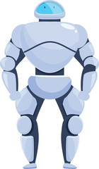 Poster - powerful, futuristic robot is standing guard, ready to protect and serve