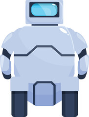 Poster - Futuristic robot is navigating its surroundings, showcasing advancements in artificial intelligence