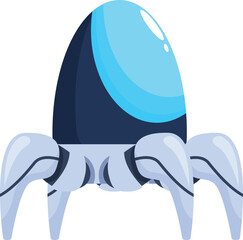 Poster - Cartoon illustration of a spaceship with four legs standing still