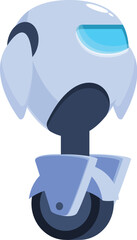 Poster - futuristic robot balancing on one wheel using a gyroscope