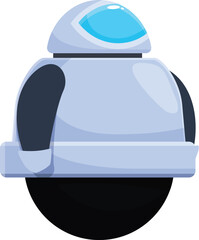 Poster - Modern robot moving on one wheel icon, cartoon style