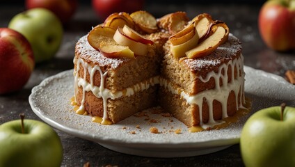 Wall Mural - apple pie on a plate