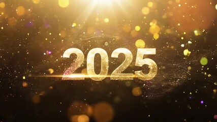 Poster - Golden 2025 New Year Background Generative AI