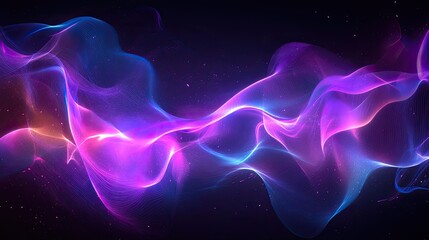 Wall Mural - Abstract glowing ultraviolet wave shapes, ideal for vibrant banner backgrounds.