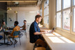 © Nuria Seguí/Stocksy - Male Entrepreneur Working On Laptop In Modern Workplace