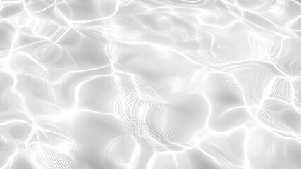 Realistic Water Surface Overlay. Transparent Background with Detailed Ripples and Caustic Light Effects on a Crystal-Clear Water Surface. PNG file.