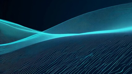 Poster - Dynamic Curved Wavy Lines Create Futuristic Tech Background Generative AI