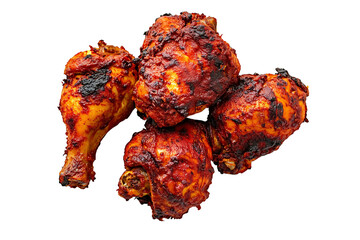 Wall Mural - Tandoori chicken, isolated on a transparent background .