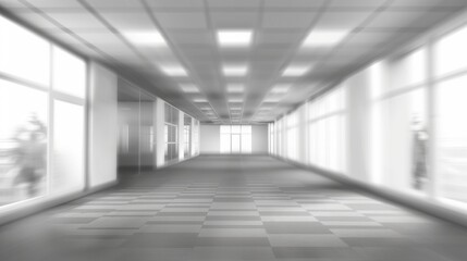 Wall Mural - blurred empty open space office. abstract light bokeh in office interior background for design.