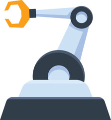 Poster - Modern industrial robot manipulator arm with open claw gripper, isolated on white background