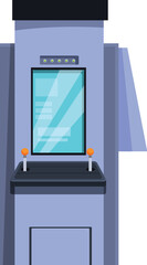 Poster - Modern gaming arcade machine with two joysticks displaying gaming interface