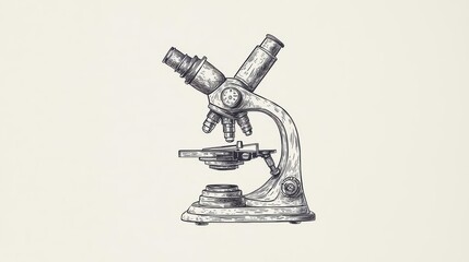 Vintage illustration of a single empty microscope