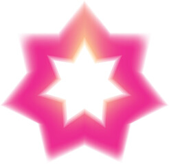 Poster - Eight pointed star is shining with a pink gradient, evoking feelings of joy and celebration