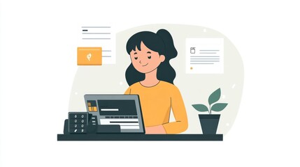 Poster - Automated Billing and Recurring Payment Services Concept Illustrated in Flat Design Style  Modern Digital Banking Online Payment Processing and Financial Management Software for Businesses