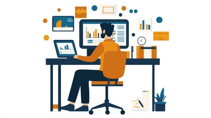 Poster - Virtual Financial Advisor Providing Online Consultation with Data Visualization Tools and Analytics Dashboard on Desktop Computer