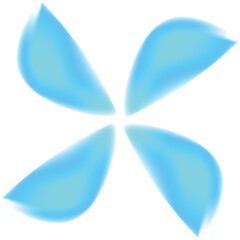 Poster - Abstract blue shape forming a flower with four petals, useful for concepts related to nature, spring, purity or decoration