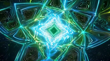 Poster - Green and Blue Abstract Space Background Generative AI