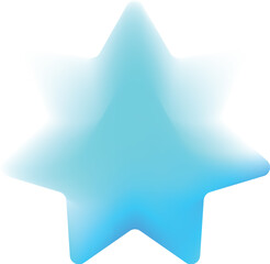 Aufkleber - Abstract blue star shape with soft gradient creating a dreamy and modern background