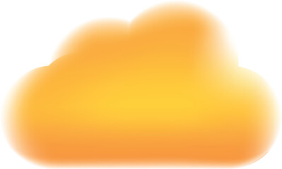 Poster - Simple yellow cloud floating on a white background, perfect for representing concepts like weather, dreams, or imagination
