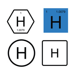 Sticker - hydrogen symbol chemical periodic table