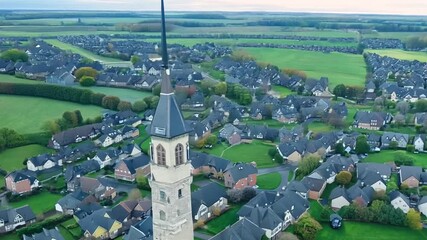 Poster - Aerial View of English Style Countryside Generative AI