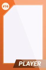 Orange trading card template featuring the number sixteen, for sports or games