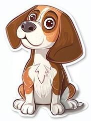 Sticker - Cartoon Beagle Dog Sticker.