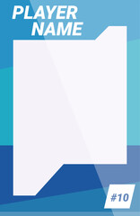 Poster - Blue streaming overlay with geometric shapes for esports and gaming videos, featuring a player name and number section