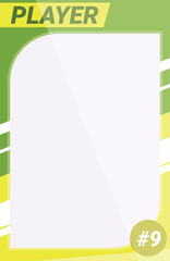 Poster - Vibrant green and yellow template is ideal for creating a sports trading card