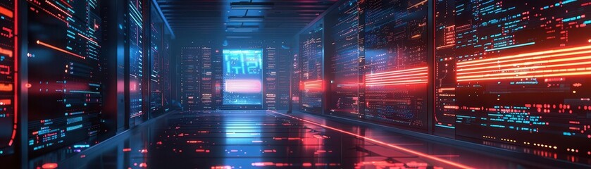 script development in a futuristic ide, side view, depicting robust software engineering, cybernetic