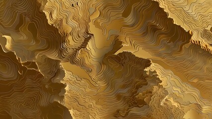 Wall Mural - Luxury gold abstract line art background vector. Mountain topographic terrain map background with gold lines texture. Design illustration for banner, app, wallpaper. Generative AI