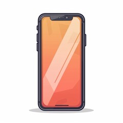 Poster - Modern smartphone with orange gradient screen.