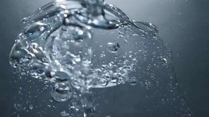 Poster - Water Droplets Flowing on Glass Against Dark Gray Background Generative AI