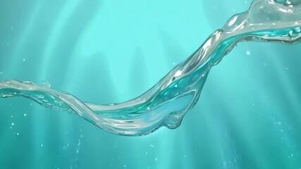 Poster - Flowing Water Stream Against Subtle Blue Background Generative AI