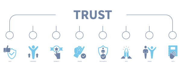 trust banner web icon vector illustration concept