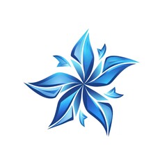 Canvas Print - Abstract blue flower logo design.