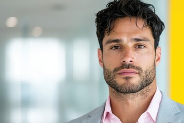 Sticker - Confident young businessman with curly hair and beard