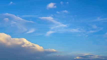 Poster - Dynamic Blue Sky With Fluffy Clouds During Timelapse Observation Generative AI