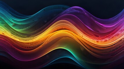 Wall Mural - Colorful wave abstract background Generative AI