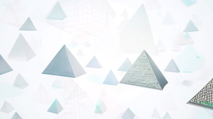 Poster - Floating Pyramids Representing Digital Technology and Innovation Generative AI