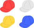 © R-DESIGN - 学校の赤白黄青色の帽子のイラスト