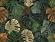 © YudhiaAsta - Tropical Leaves Pattern in shades of green, brown, and yellow