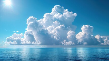 Naklejka na meble A Serene Seascape with Puffy Clouds