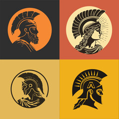 Wall Mural - Athena logo design vector illustration