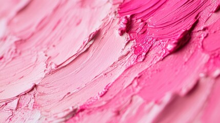 Poster - Vibrant pink paint strokes create a textured surface on the canvas, showcasing artistic expression and creativity