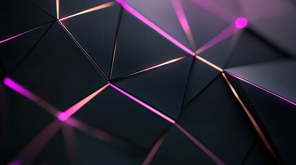 Poster - A visually striking geometric design showcases sharp angles with black and purple elements illuminated in a contemporary setting
