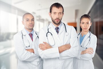 Poster - Team of doctor teamwork working at a hospital.